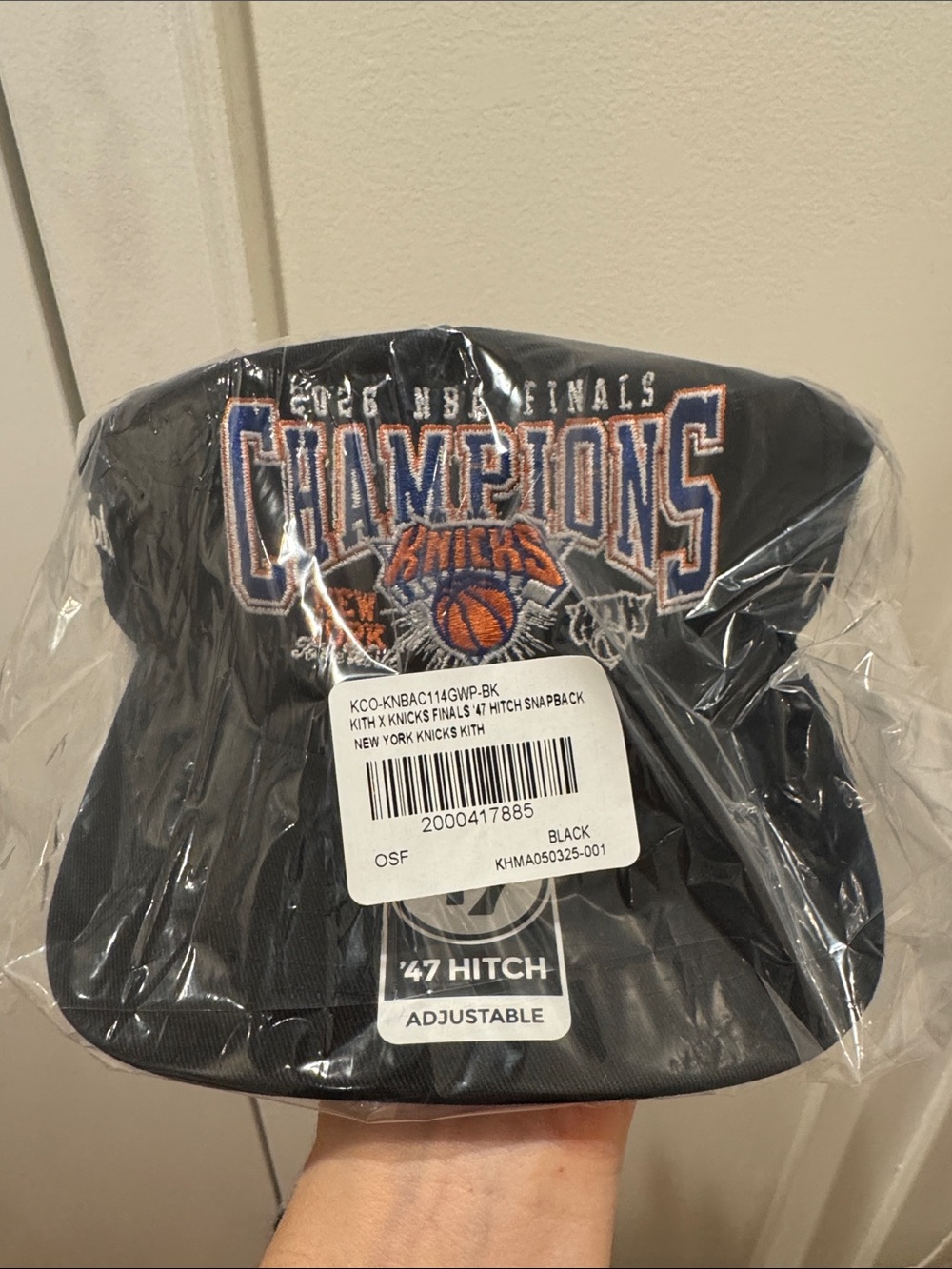 Kith x 47 New York Knicks Champions Black Snapback Hat